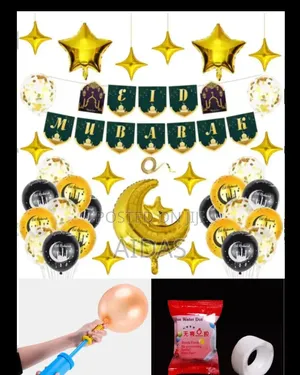 Gold and Black Eid Mubarak Decor Package