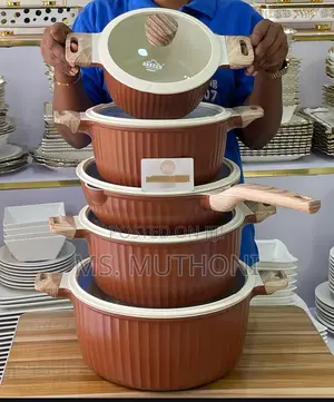 Brown Uakeen 10pcs Cookware Set Induction Bottom
