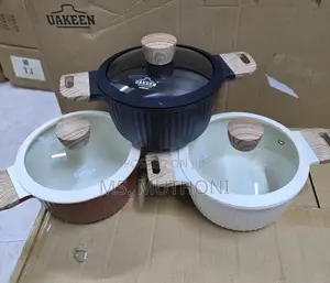 Brown Uakeen 10pcs Cookware Set Induction Bottom