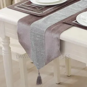 13pc Beige Flannel Table Set
