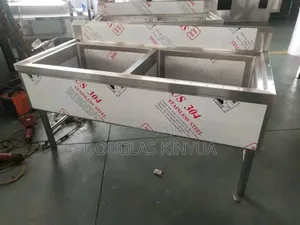Closed Stainless Steel Double Bowl Washing Sink 