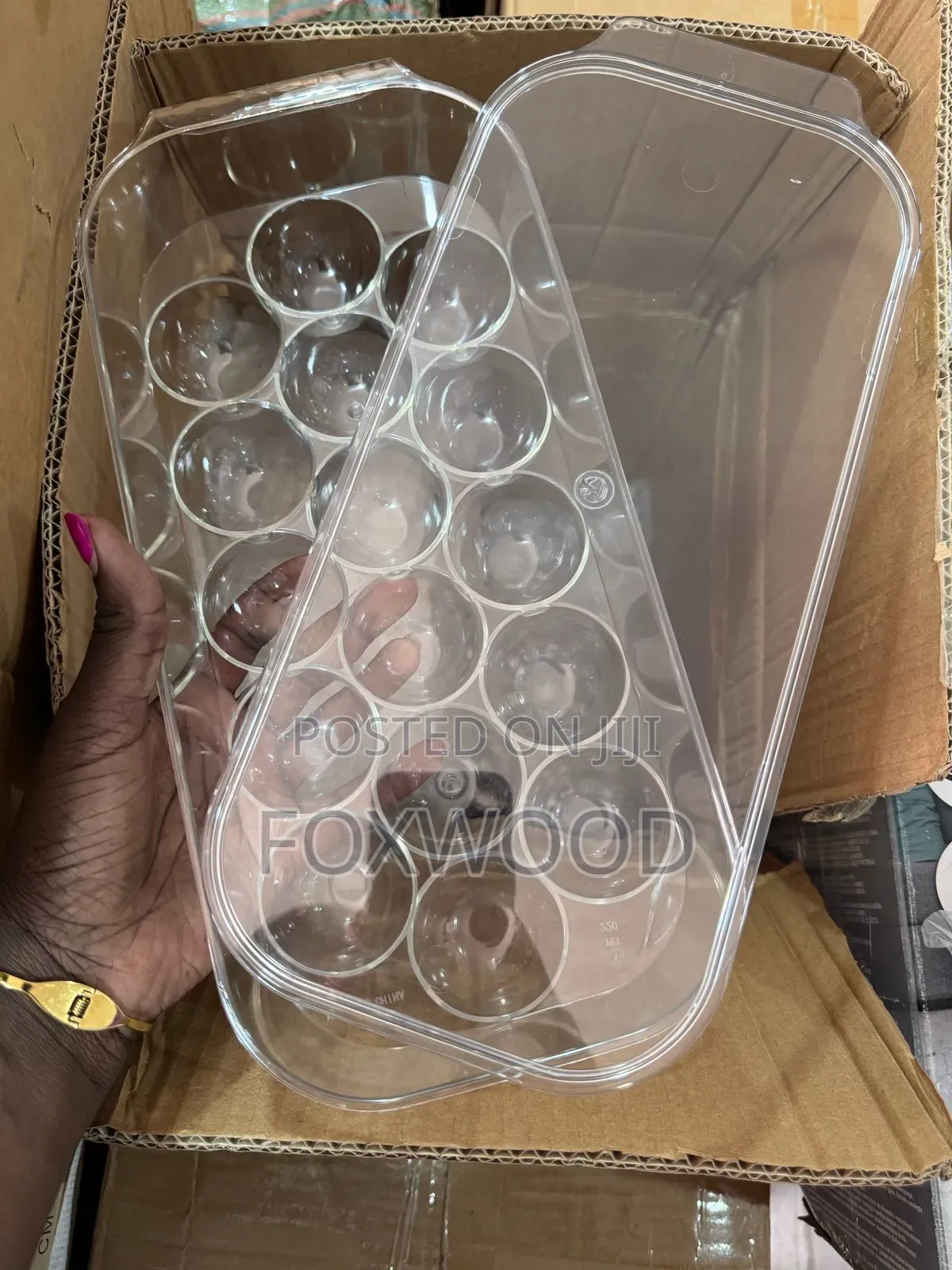 16 Grid Egg Holder With Handle Lid*