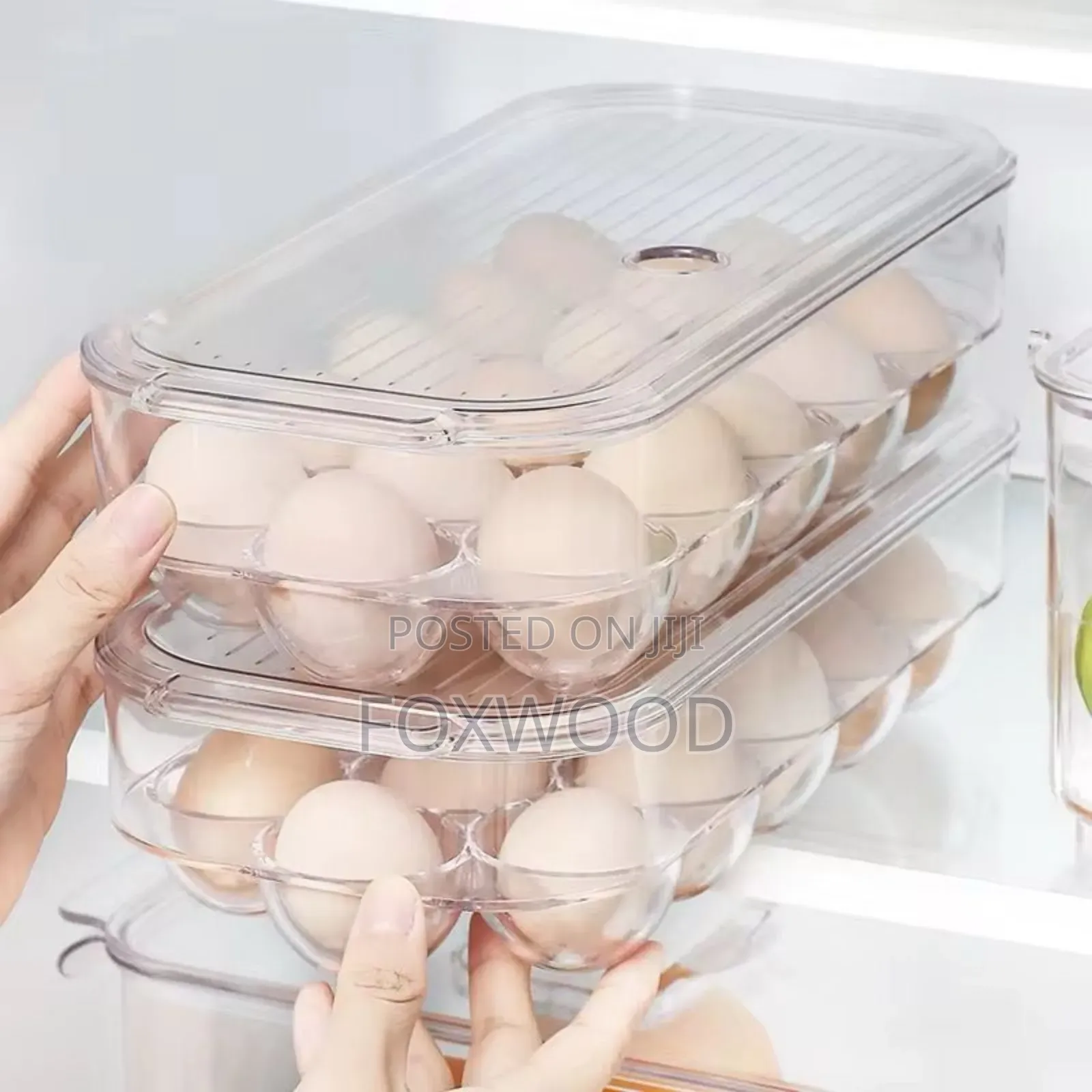 16 Grid Egg Holder With Handle Lid*