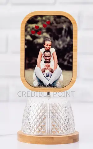 Rectagular Photo Frame With Light Rotates