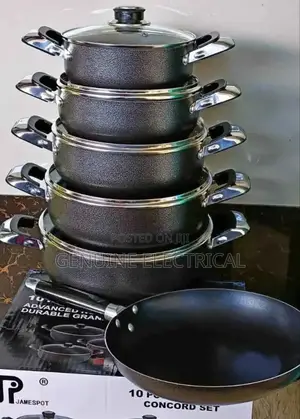 10 PCS Non Stick James Pot Black Cookware Set
