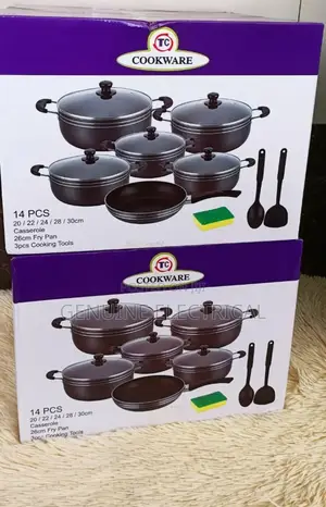 Cookware Set 14pcs Tc, Non- Stick Black Coated Set