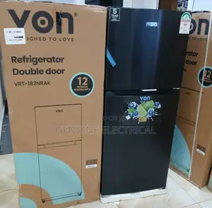 Von VRT-182nrak Double Door Fridge – 181l, Dark Inox