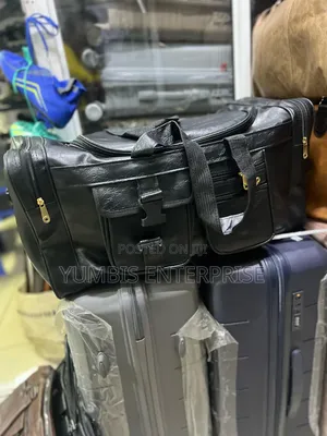 Black Leather Travel Large Bags at 1600