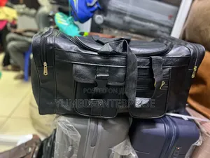 Black Pu Leather _Multi Pockets Duffle _Bags at 1600