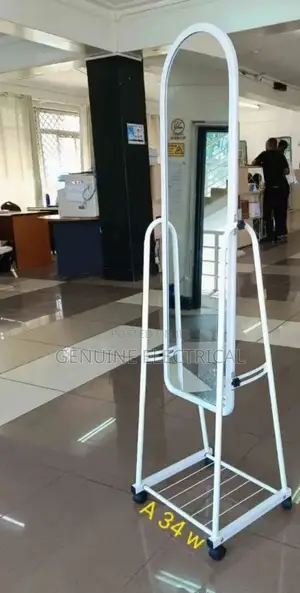 Full Length Executive Dressing Mirror With Wheels and Rack