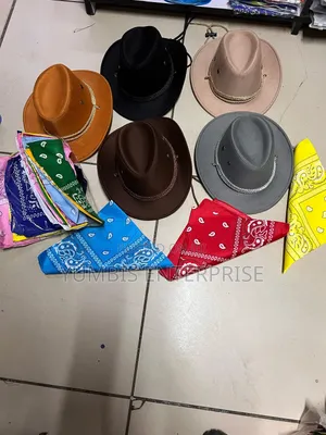 Kids _-Cbc_cowboycowgirl - Hats With Bandana Combo at 700 KSH