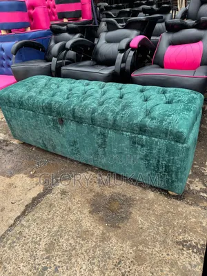 Green Velvet Sofa And Open Storage