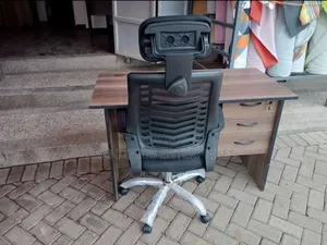 Office Desk And Headrest Chair