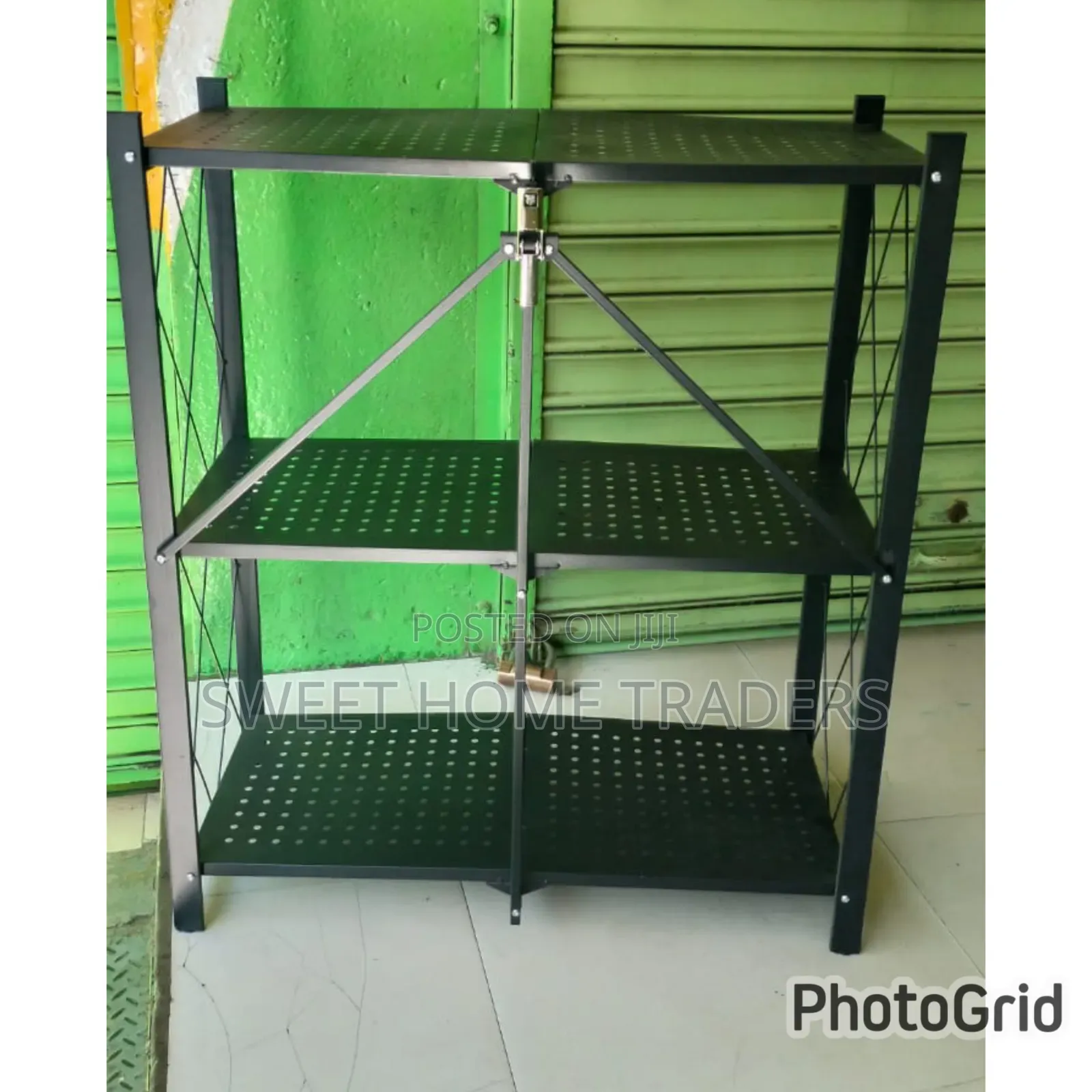 Foldable 3 Tier Kitchen Rack Black