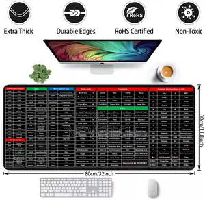 Large Mouse Pad Shortcut Keys Desk Pad Mat Non Slip Mousepad