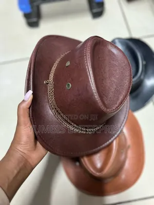 Black Brown Leather Quality Kids- Small''cowboy/Girl "Hats
