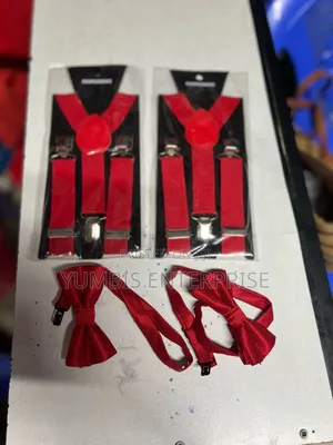 Kids Red Color Suspenders+Bow Tie Combo at 700
