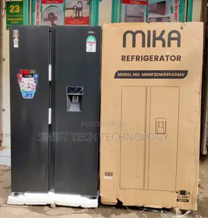 *Mika Fridge 595litres Side by Side No Frost With Dispenser