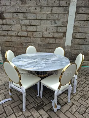 Imported Modern Dining Table Round 6 Seater