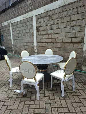 Imported Modern Dining Table Round 6 Seater