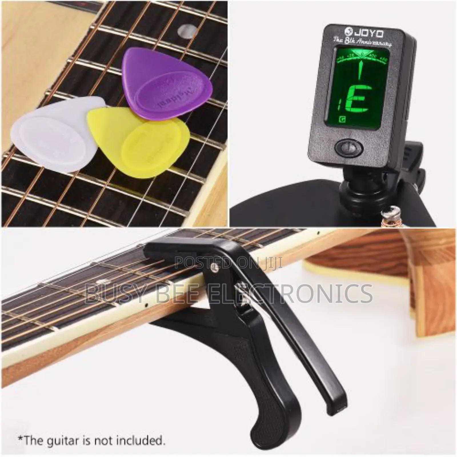 Guitar Accessory Set for Beginners With Clip-on LCD Digital