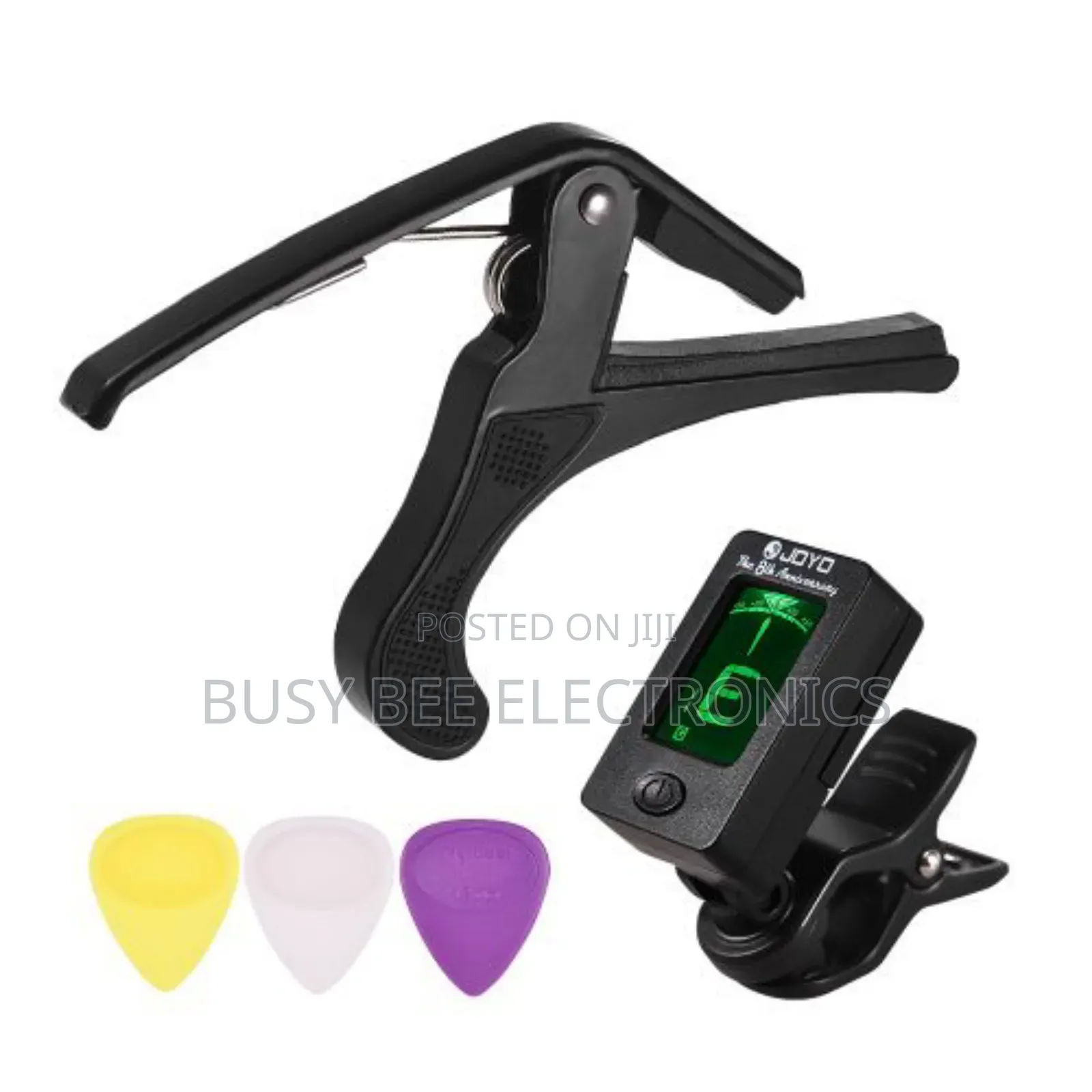 Guitar Accessory Set for Beginners With Clip-on LCD Digital