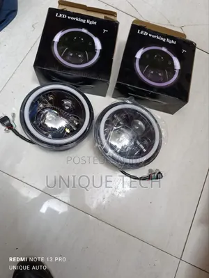 7" Round Led Headlight With Indicator Parking Light