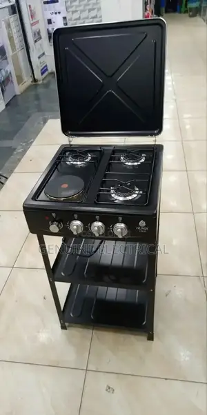 Nunix 3g+1e Free Standing Cooker Plus Storage Shelves