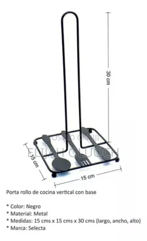 Heavy Steel Black Cutlery Base Kitchen Towel Holder