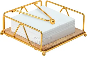 Heavy Steel Gold Bamboo Base Serviette Holder