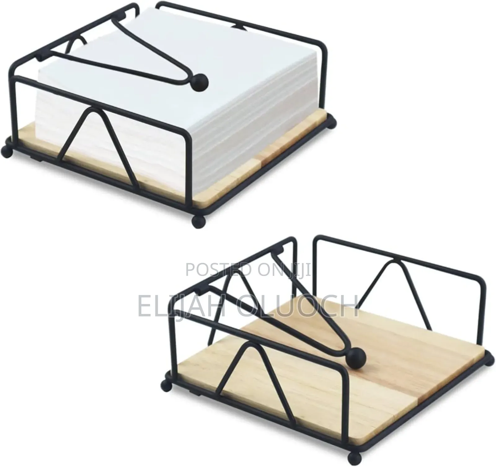 Heavy Steel Gold Bamboo Base Serviette Holder