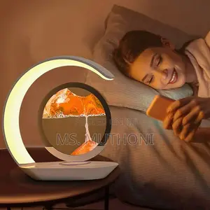 Night Light 3d Moving Sand Art Liquid Hourglass Led Lamp