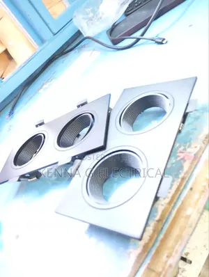 Led Square Black Double Head Ceiling Light Gypsum