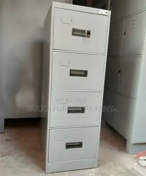 Cabinets: 4-Drawer Metal Frame Office Storage Unit