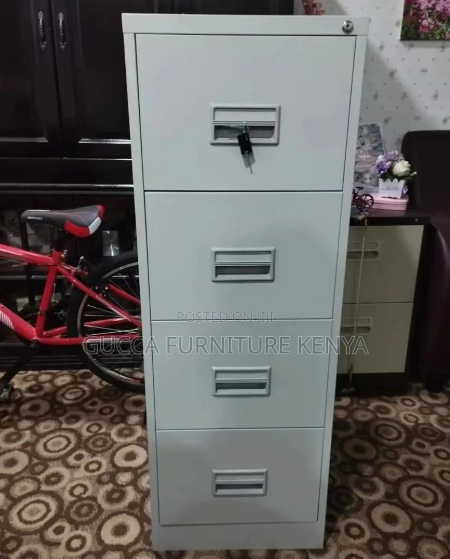 Cabinets: 4-Drawer Metal Frame Office Storage Unit
