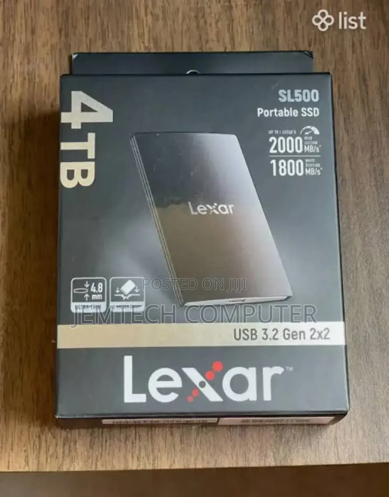Lexar Sl500 Portable SSD 4 Tb 2000mbps Read/1800 Write Speed