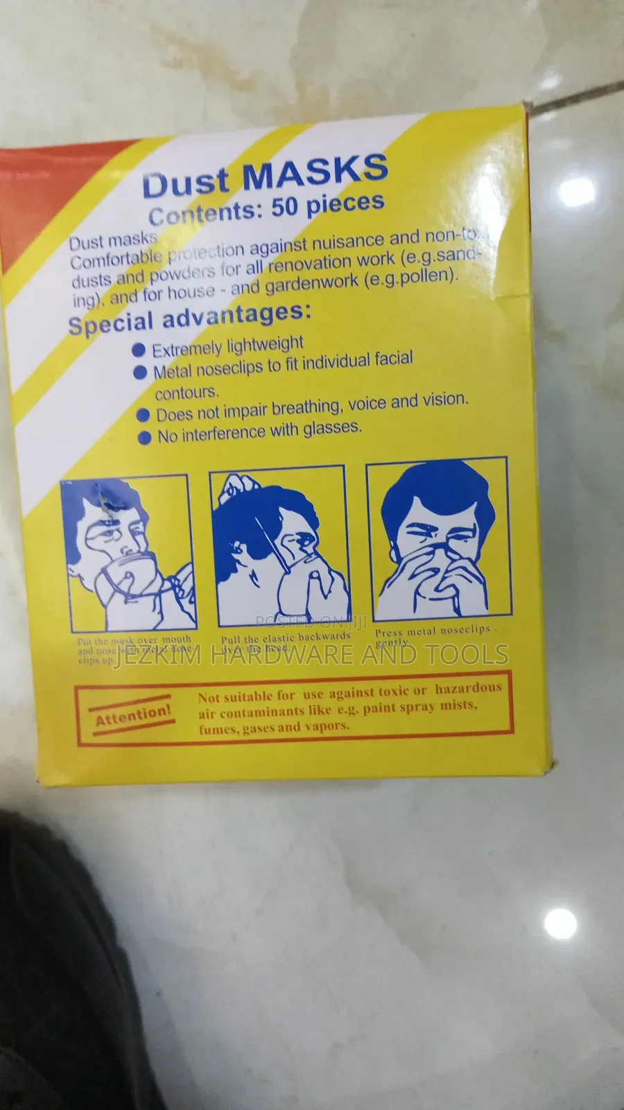 Dust Mask Yellow Box 50pcs (Wholesale)