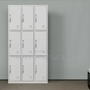 Cabinets:Hinged Door Metal 9-Locker Steel Home Officecabinet