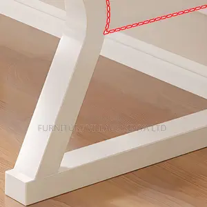 Rectangle Home Office Desk With White Metal Base