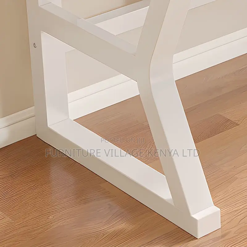 Rectangle Home Office Desk With White Metal Base
