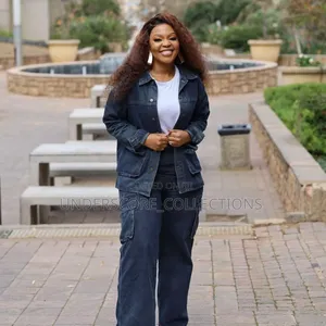 Denim Set With Cargo Pants for Ladies