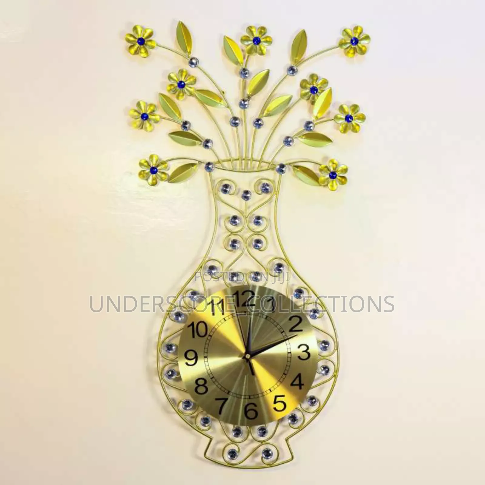 Decorative Wall Clock With a Vase Design