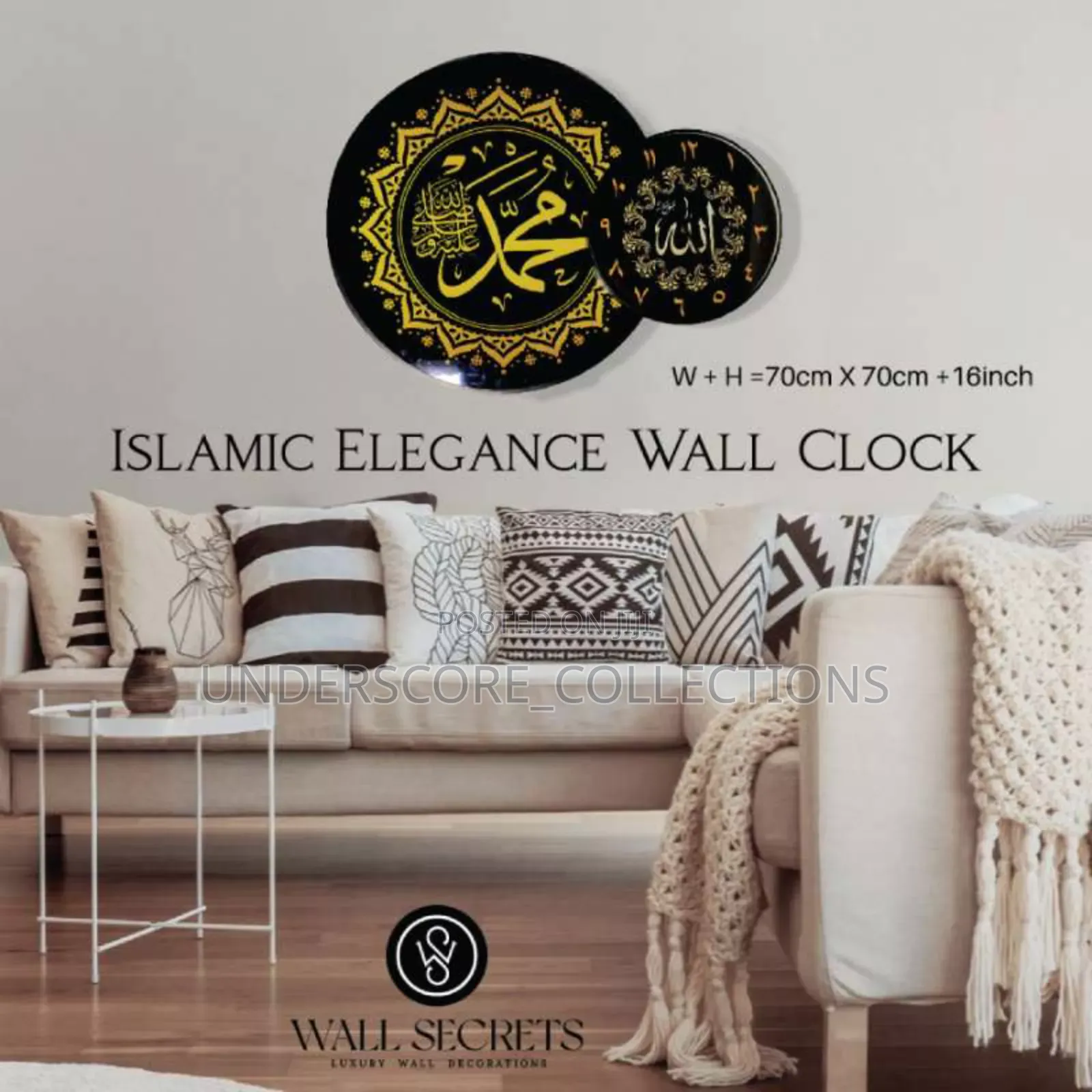 70cm+70cm+40cm Wall Clock