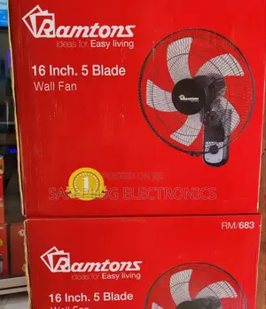 Rm/676 Ramtons 16 Inches Wall Fan 5 Blades
