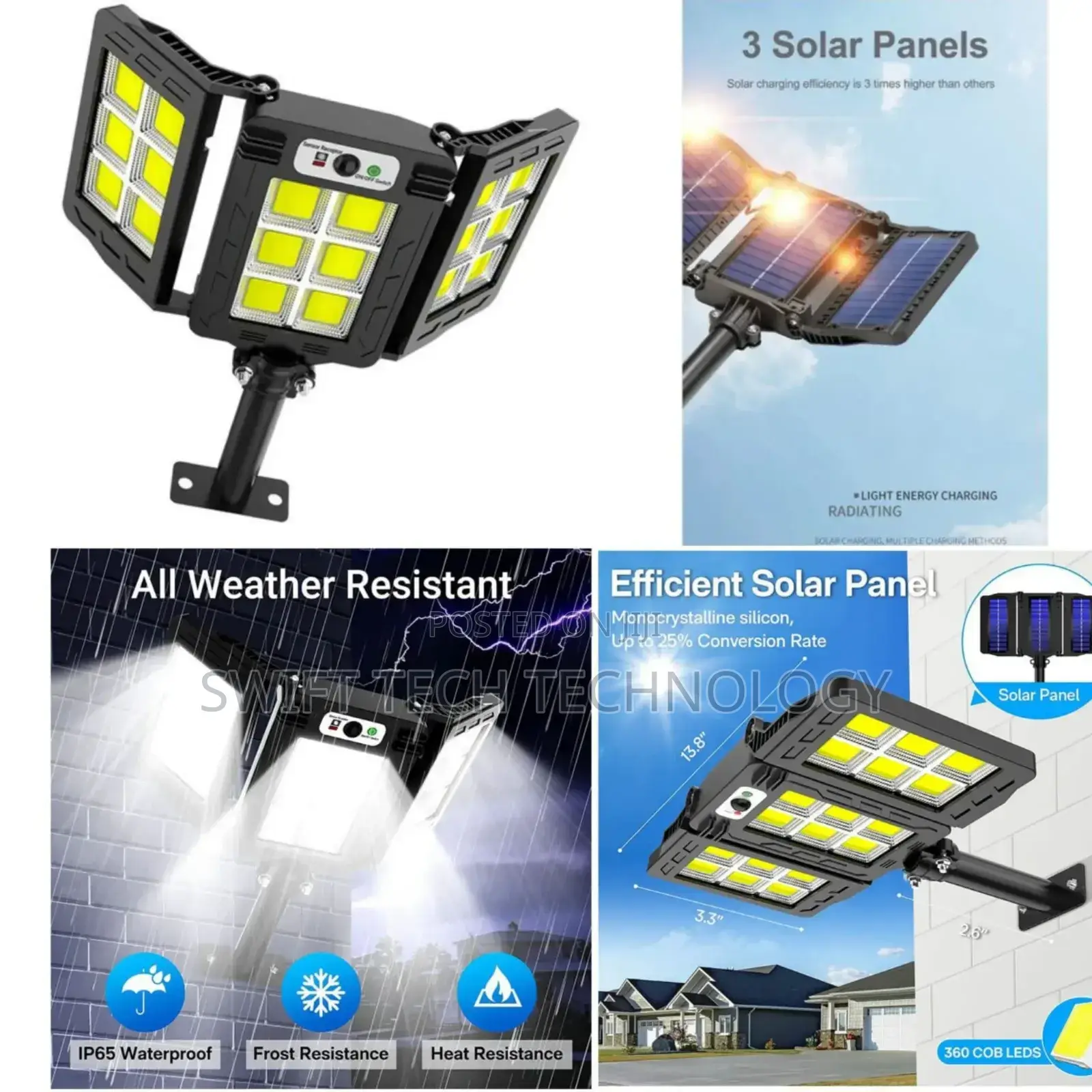 300 Watts Tripple Sided Solar Light