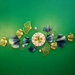 Large Ginkgo Leaf Design Wall Clock