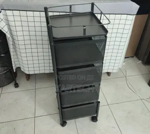 4 Tier Squared Design Rotating Fruit Vegetable Rack
