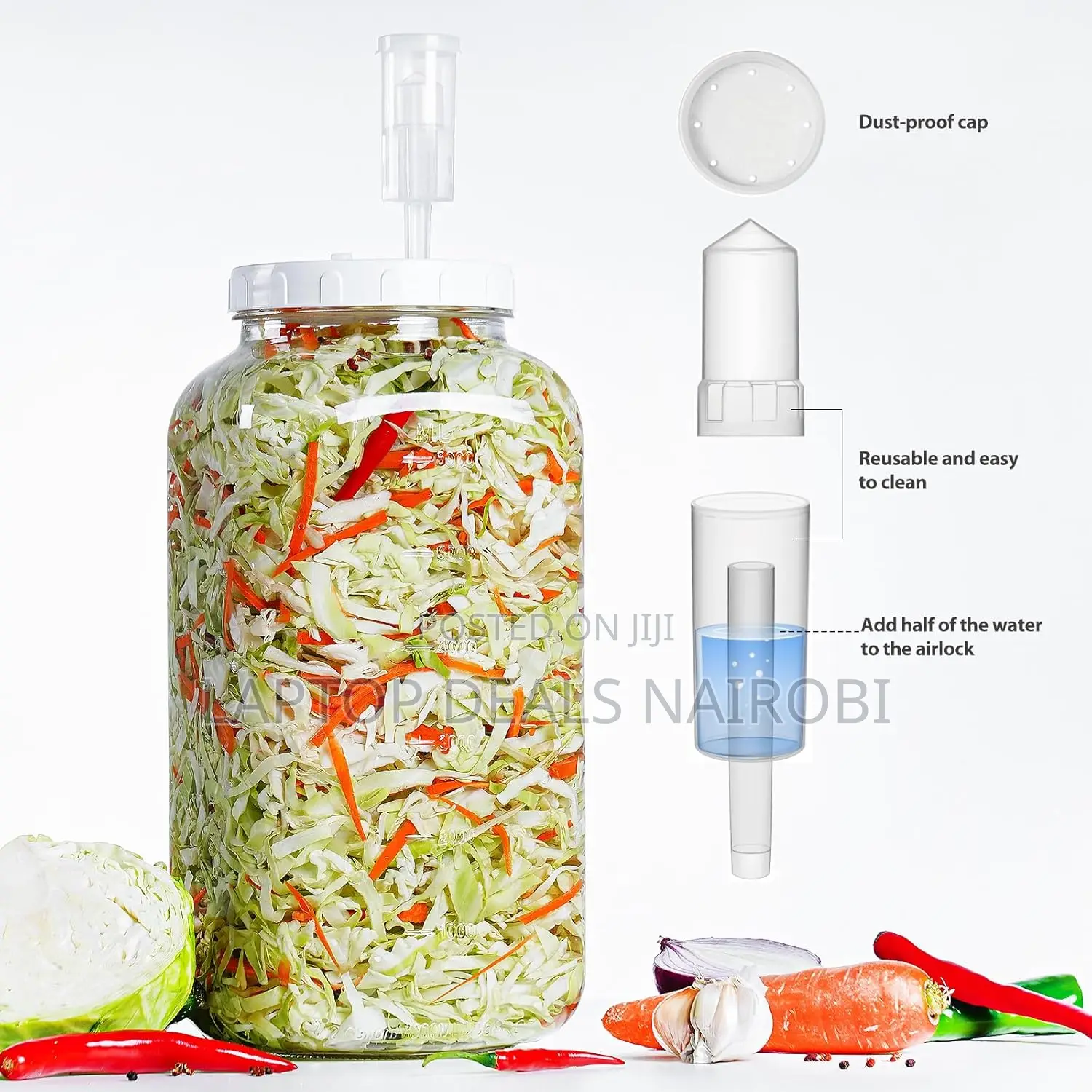 2l Fermentation Jar With a Reusable Airlock(2000ml)