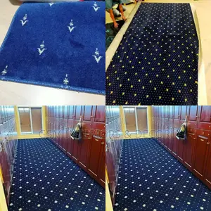 Executive Office Carpets Navy Blue Patterned