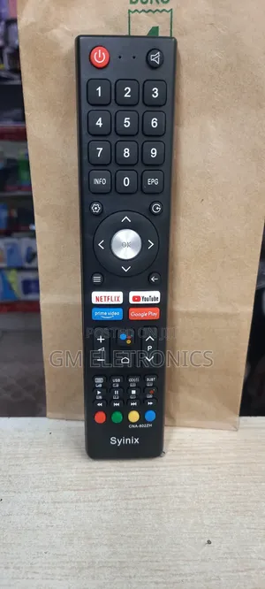 Syinix 32a1s 43a1s 50a1s 55a1s 58a1s 65f1s Smart TVS Remote